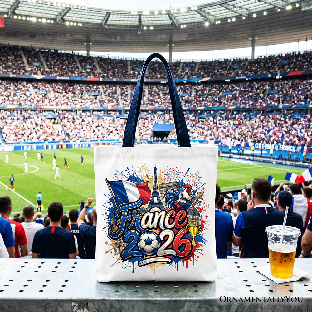 France 2026 Soccer Cup Global Championship Tote Bag, Fans Football Gift Shopper 5