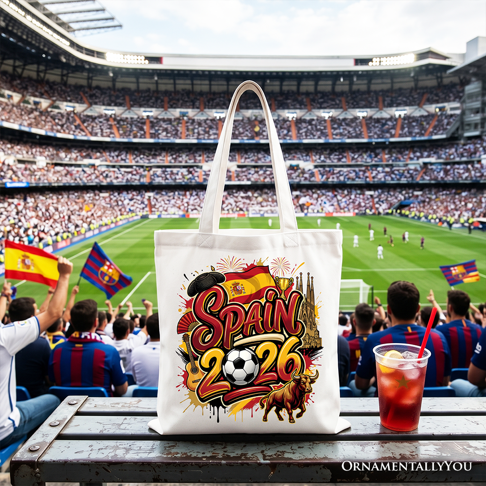 Spain 2026 Soccer Cup Global Championship Tote Bag, Fans Football Gift Shopper 4