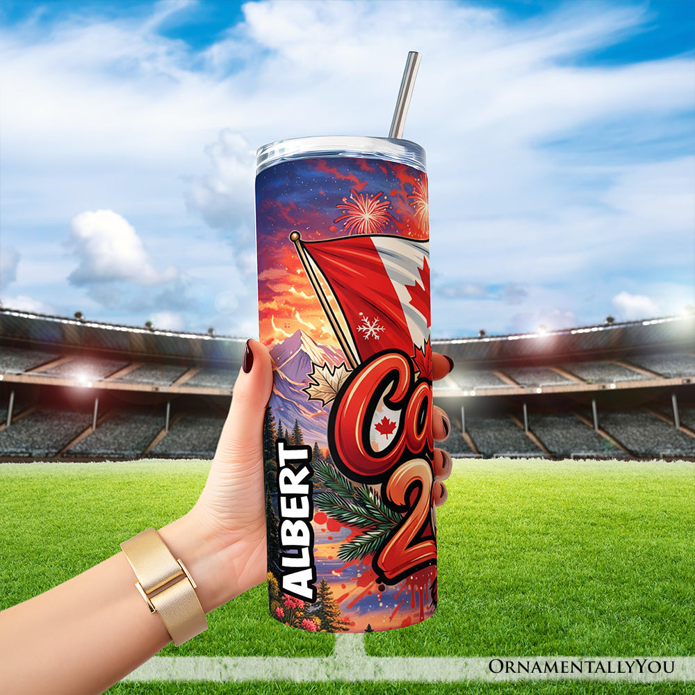 Canada 2026 Soccer Cup Global Championship 20oz Tumbler With Lid and Stainless Steel Straw, Fans Football Gift Cup 5
