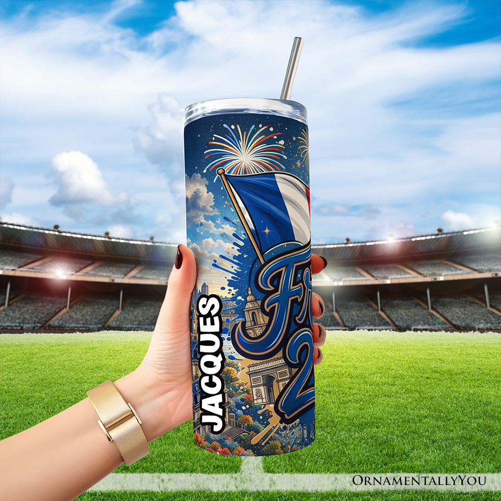 France 2026 Soccer Cup Global Championship 20oz Tumbler With Lid and Stainless Steel Straw, Fans Football Gift Cup 5