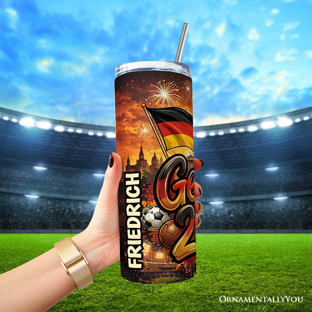 Germany 2026 Soccer Cup Global Championship 20oz Tumbler With Lid and Stainless Steel Straw, Fans Football Gift Cup 5