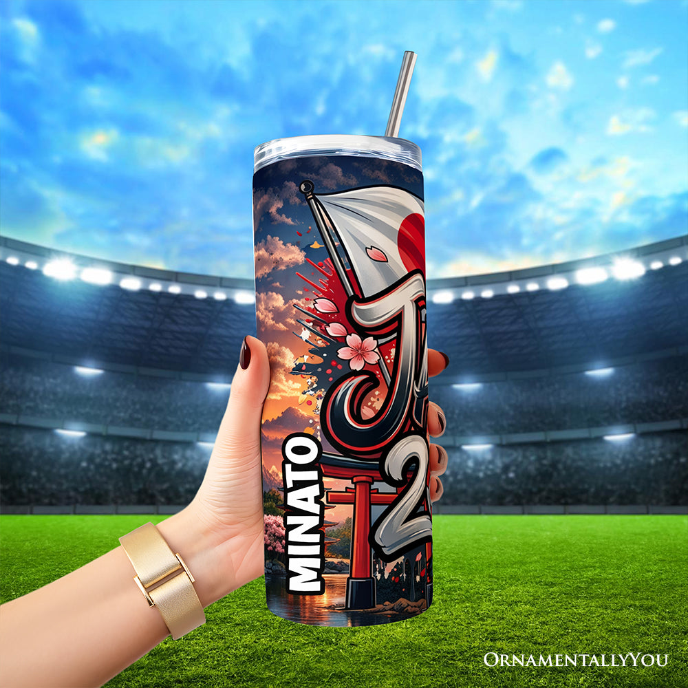 Japan 2026 Soccer Cup Global Championship 20oz Tumbler With Lid and Stainless Steel Straw, Fans Football Gift Cup 5