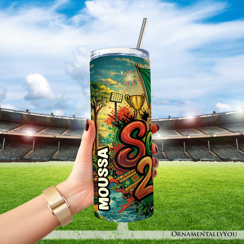 Senegal 2026 Soccer Cup Global Championship 20oz Tumbler With Lid and Stainless Steel Straw, Fans Football Gift Cup 5