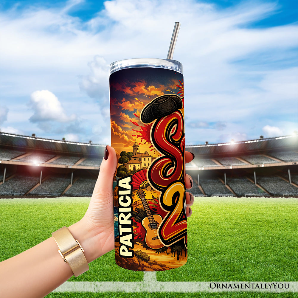 Spain 2026 Soccer Cup Global Championship 20oz Tumbler With Lid and Stainless Steel Straw, Fans Football Gift Cup 5