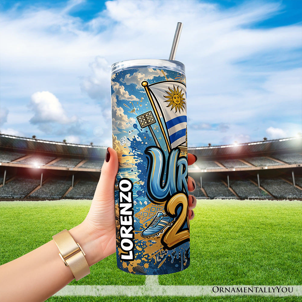 Uruguay 2026 Soccer Cup Global Championship 20oz Tumbler With Lid and Stainless Steel Straw, Fans Football Gift Cup 5
