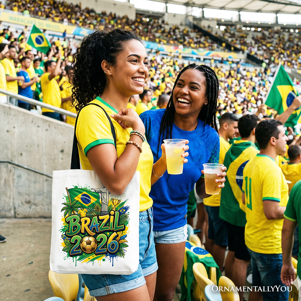 Brazil 2026 Soccer Cup Global Championship Tote Bag, Fans Football Gift Shopper 6