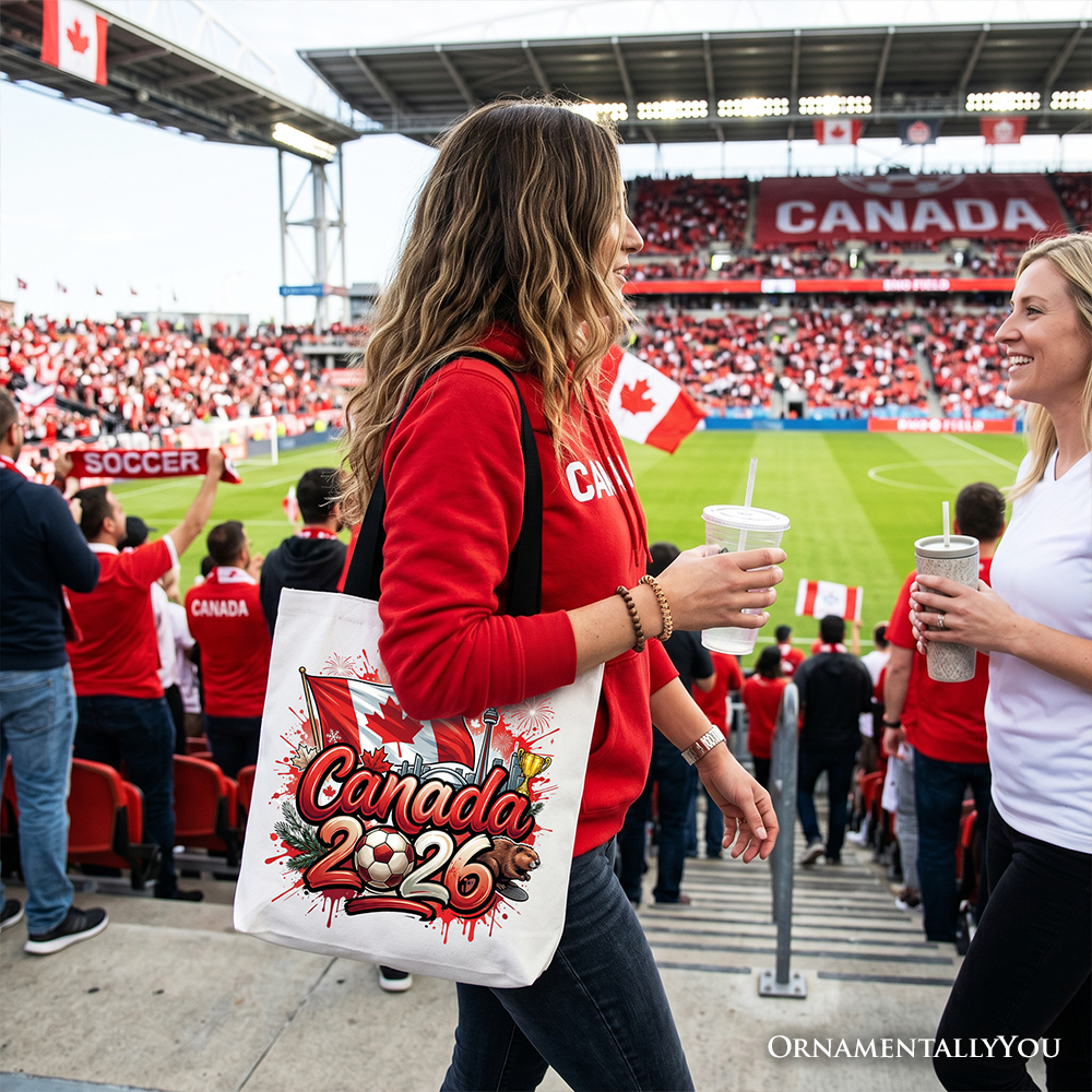 Canada 2026 Soccer Cup Global Championship Tote Bag, Fans Football Gift Shopper 6