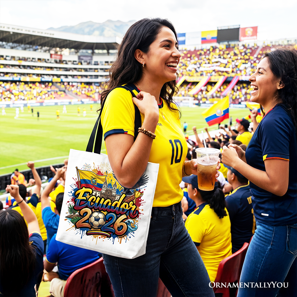 Ecuador 2026 Soccer Cup Global Championship Tote Bag, Fans Football Gift Shopper 6