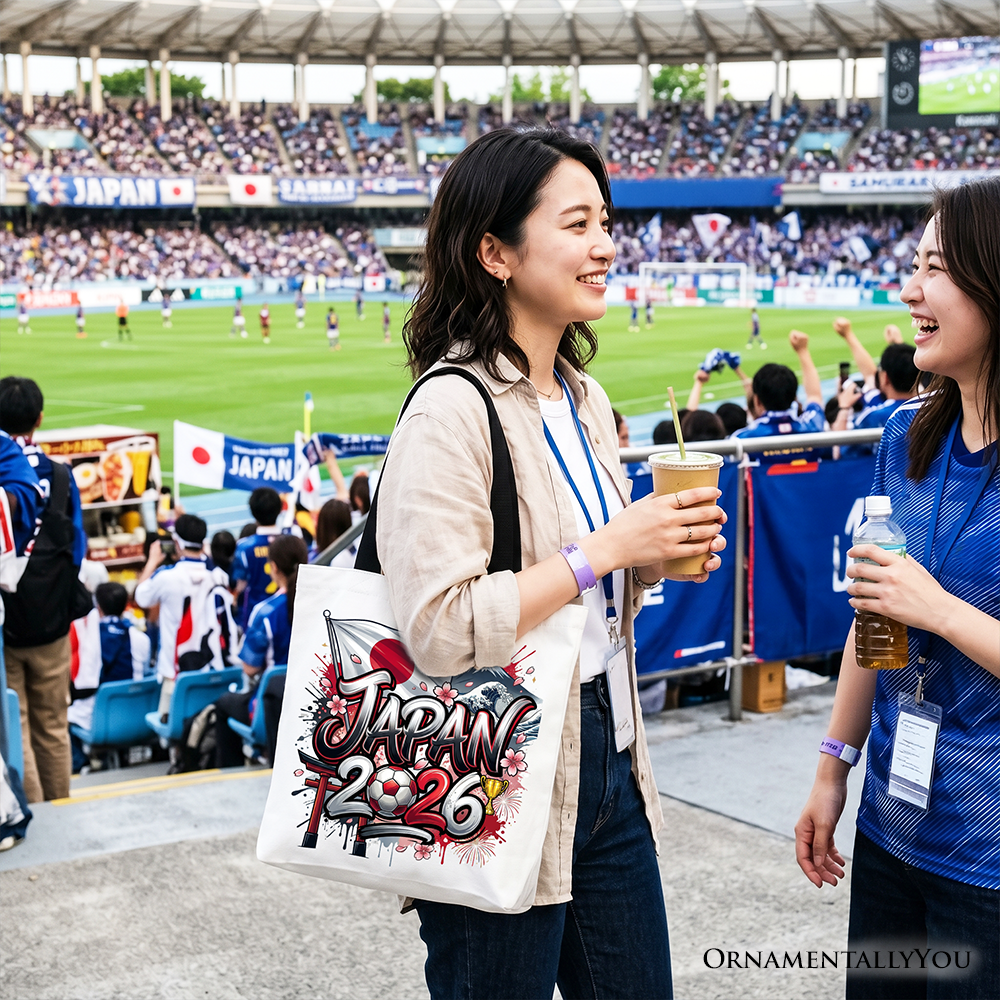 Japan 2026 Soccer Cup Global Championship Tote Bag, Fans Football Gift Shopper 6