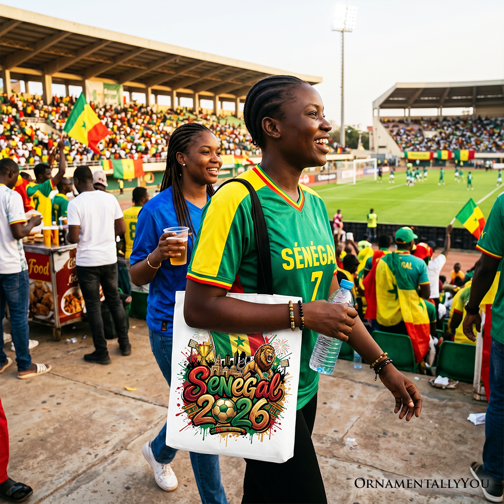 Senegal 2026 Soccer Cup Global Championship Tote Bag, Fans Football Gift Shopper 6