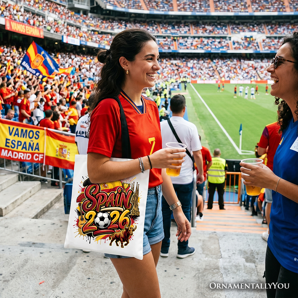 Spain 2026 Soccer Cup Global Championship Tote Bag, Fans Football Gift Shopper 6