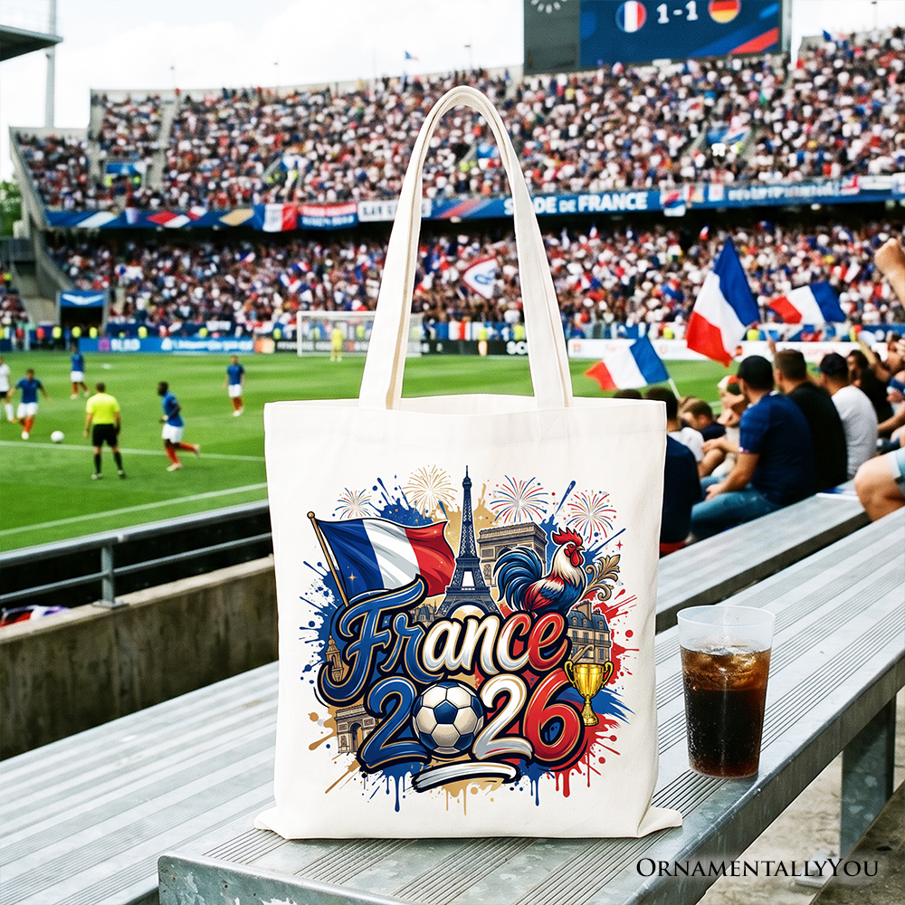 France 2026 Soccer Cup Global Championship Tote Bag, Fans Football Gift Shopper 4