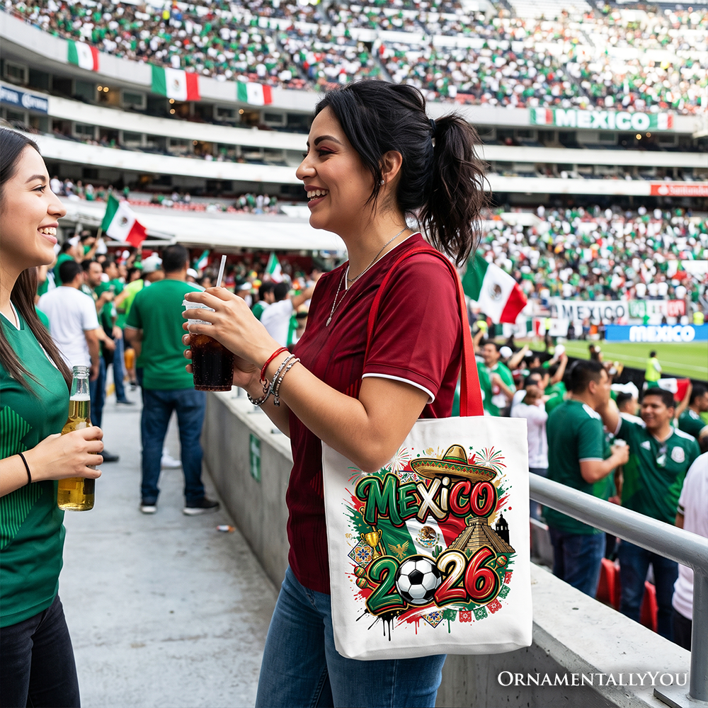 Mexico 2026 Soccer Cup Global Championship Tote Bag, Fans Football Gift Shopper 6