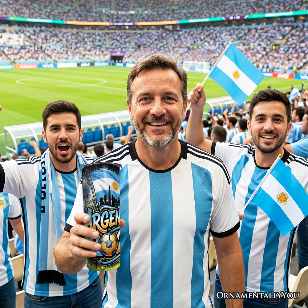 Argentina 2026 Soccer Cup Global Championship 20oz Tumbler With Lid and Stainless Steel Straw, Fans Football Gift Cup 6
