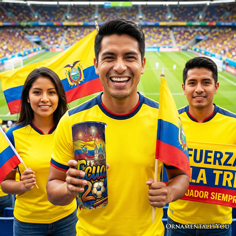 Ecuador 2026 Soccer Cup Global Championship 20oz Tumbler With Lid and Stainless Steel Straw, Fans Football Gift Cup 6