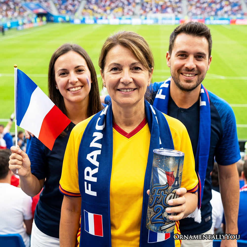 France 2026 Soccer Cup Global Championship 20oz Tumbler With Lid and Stainless Steel Straw, Fans Football Gift Cup 6