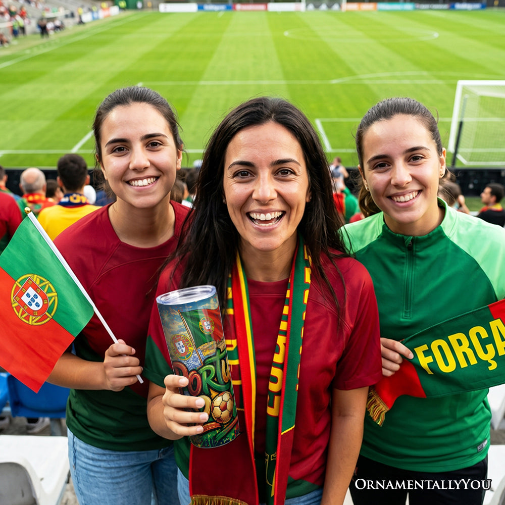Portugal 2026 Soccer Cup Global Championship 20oz Tumbler With Lid and Stainless Steel Straw, Fans Football Gift Cup 6