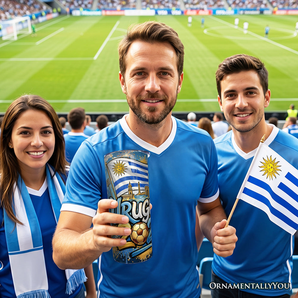 Uruguay 2026 Soccer Cup Global Championship 20oz Tumbler With Lid and Stainless Steel Straw, Fans Football Gift Cup 6
