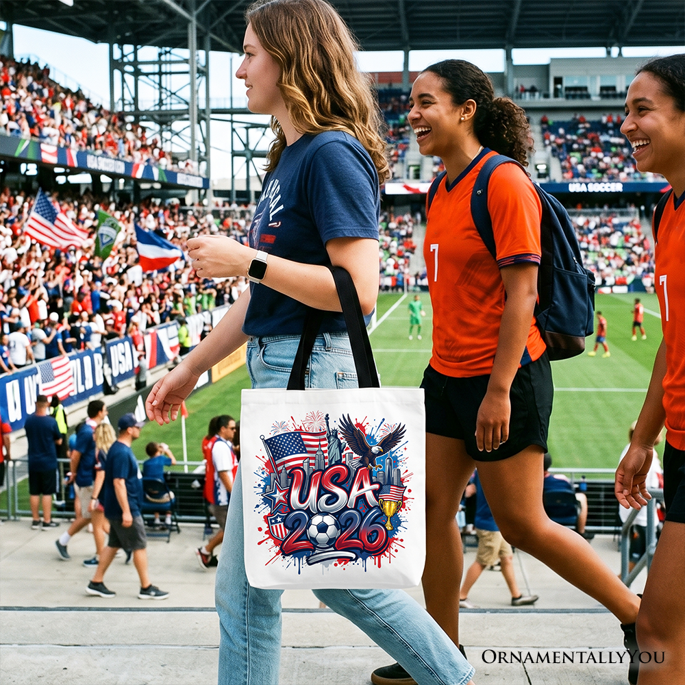 USA 2026 Soccer Cup Global Championship Tote Bag, Fans Football Gift Shopper 7