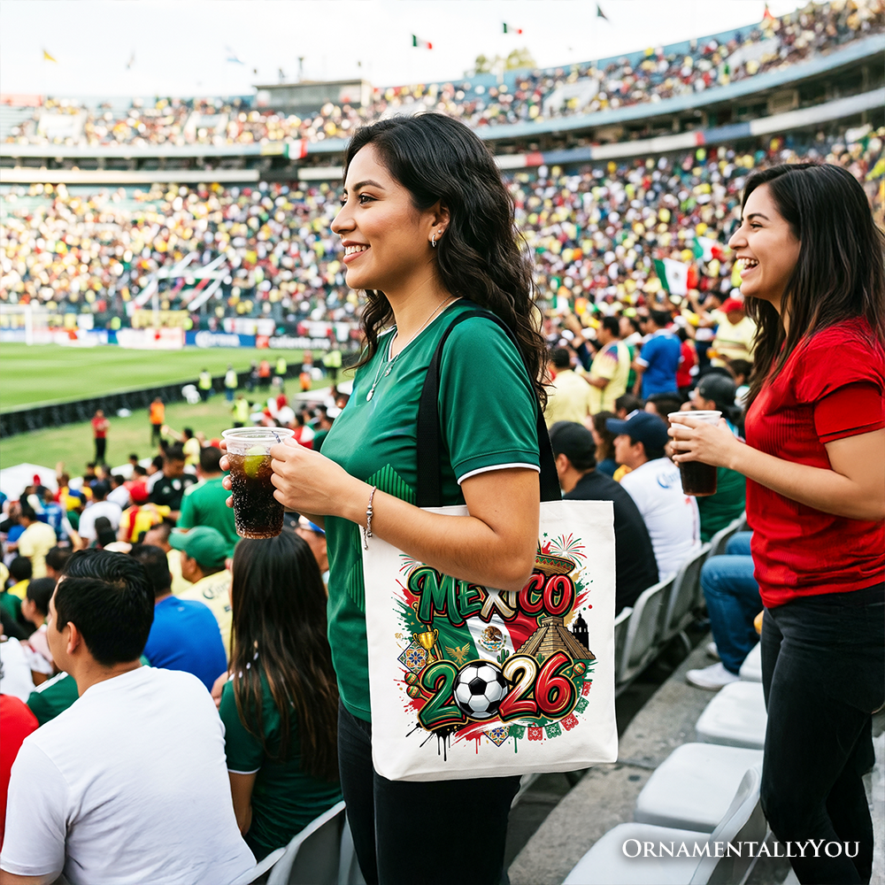 Mexico 2026 Soccer Cup Global Championship Tote Bag, Fans Football Gift Shopper 7