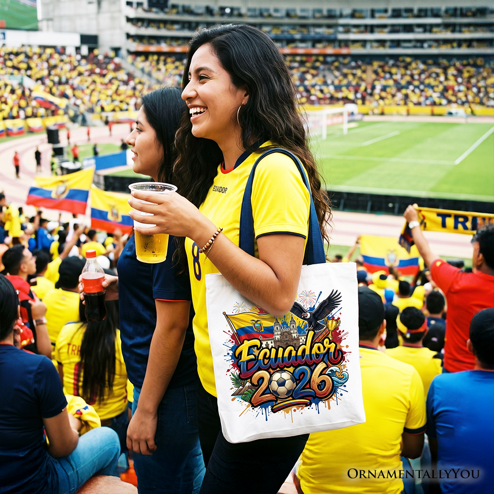 Ecuador 2026 Soccer Cup Global Championship Tote Bag, Fans Football Gift Shopper 7