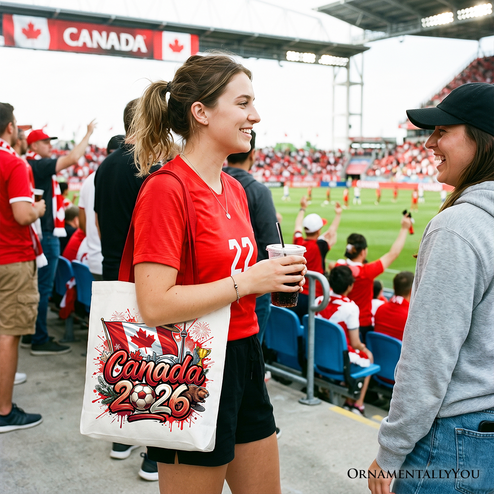 Canada 2026 Soccer Cup Global Championship Tote Bag, Fans Football Gift Shopper 7