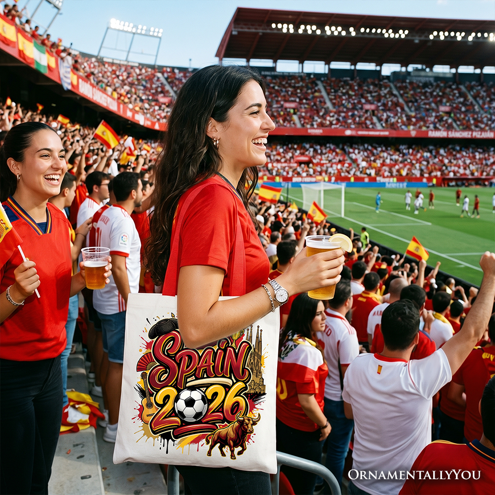 Spain 2026 Soccer Cup Global Championship Tote Bag, Fans Football Gift Shopper 7