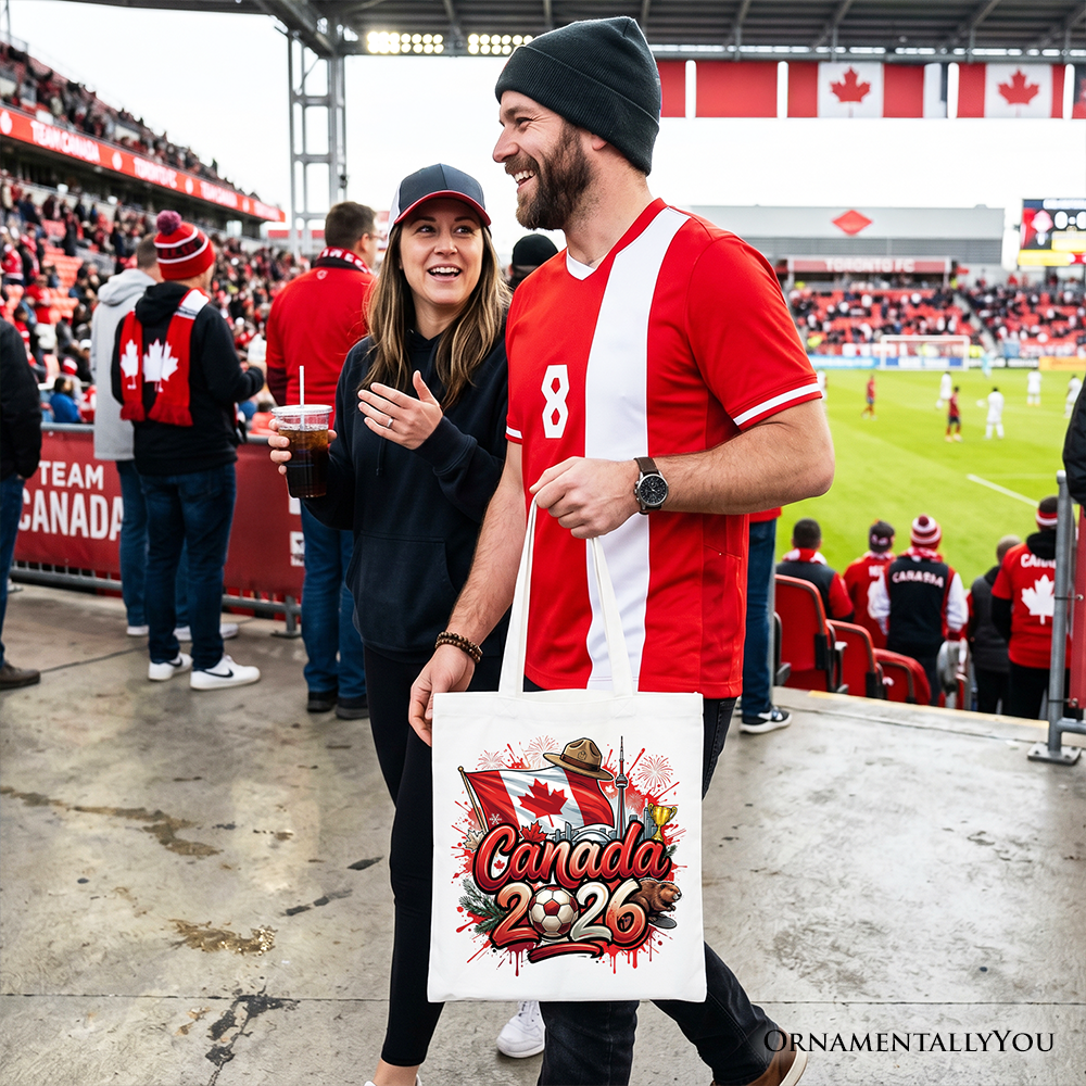 Canada 2026 Soccer Cup Global Championship Tote Bag, Fans Football Gift Shopper 8