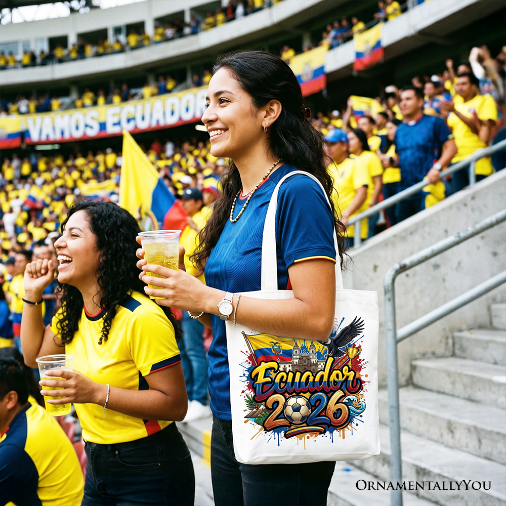 Ecuador 2026 Soccer Cup Global Championship Tote Bag, Fans Football Gift Shopper 8