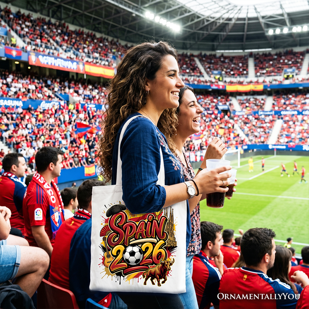 Spain 2026 Soccer Cup Global Championship Tote Bag, Fans Football Gift Shopper 8