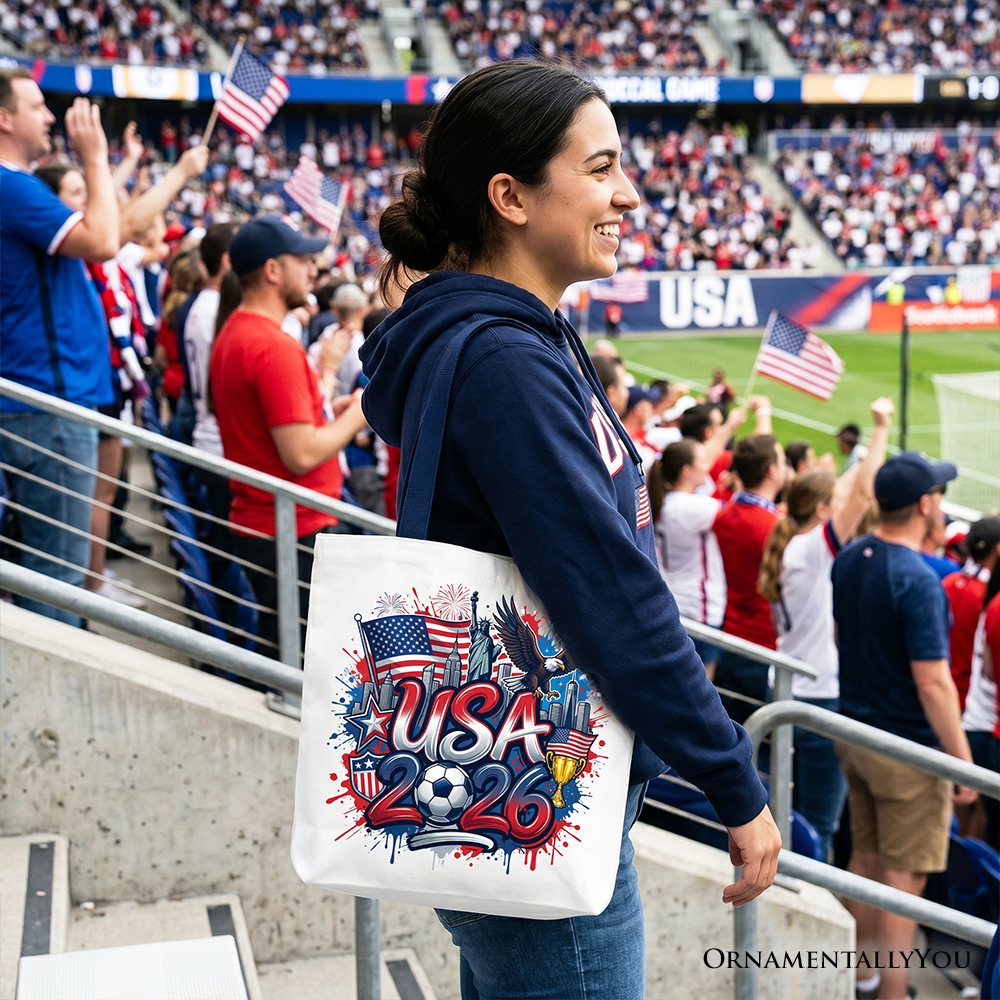 USA 2026 Soccer Cup Global Championship Tote Bag, Fans Football Gift Shopper 9