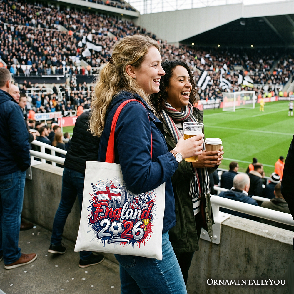 England 2026 Soccer Cup Global Championship Tote Bag, Fans Football Gift Shopper 9