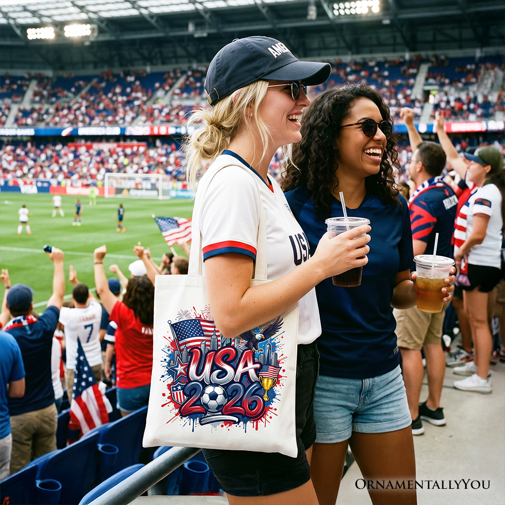 USA 2026 Soccer Cup Global Championship Tote Bag, Fans Football Gift Shopper 10