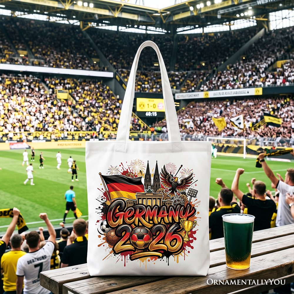 Germany 2026 Soccer Cup Global Championship Tote Bag, Fans Football Gift Shopper 4