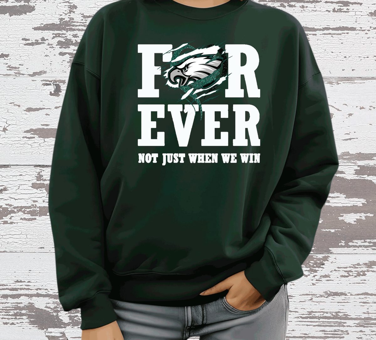 Forever EAGLES not just when are winning Philadelphia Football Sweatshirt, Philly T-shirt, Trending Eagles Fan Shirts, Football Crewneck, Eagles Hoodie, Superbowl GIfts 3