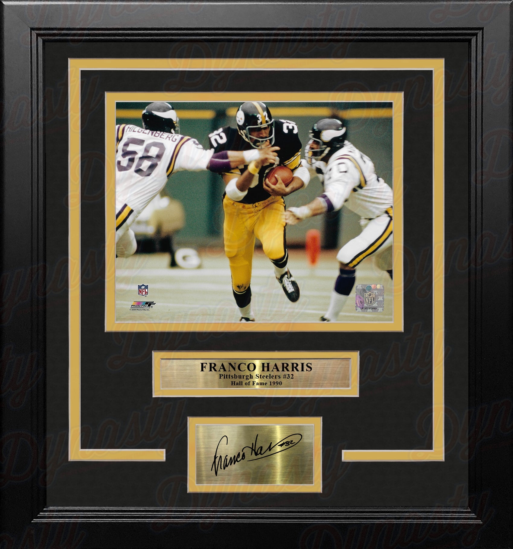 Franco Harris v. Vikings Pittsburgh Steelers 8" x 10" Framed Photo with Engraved Autograph 1