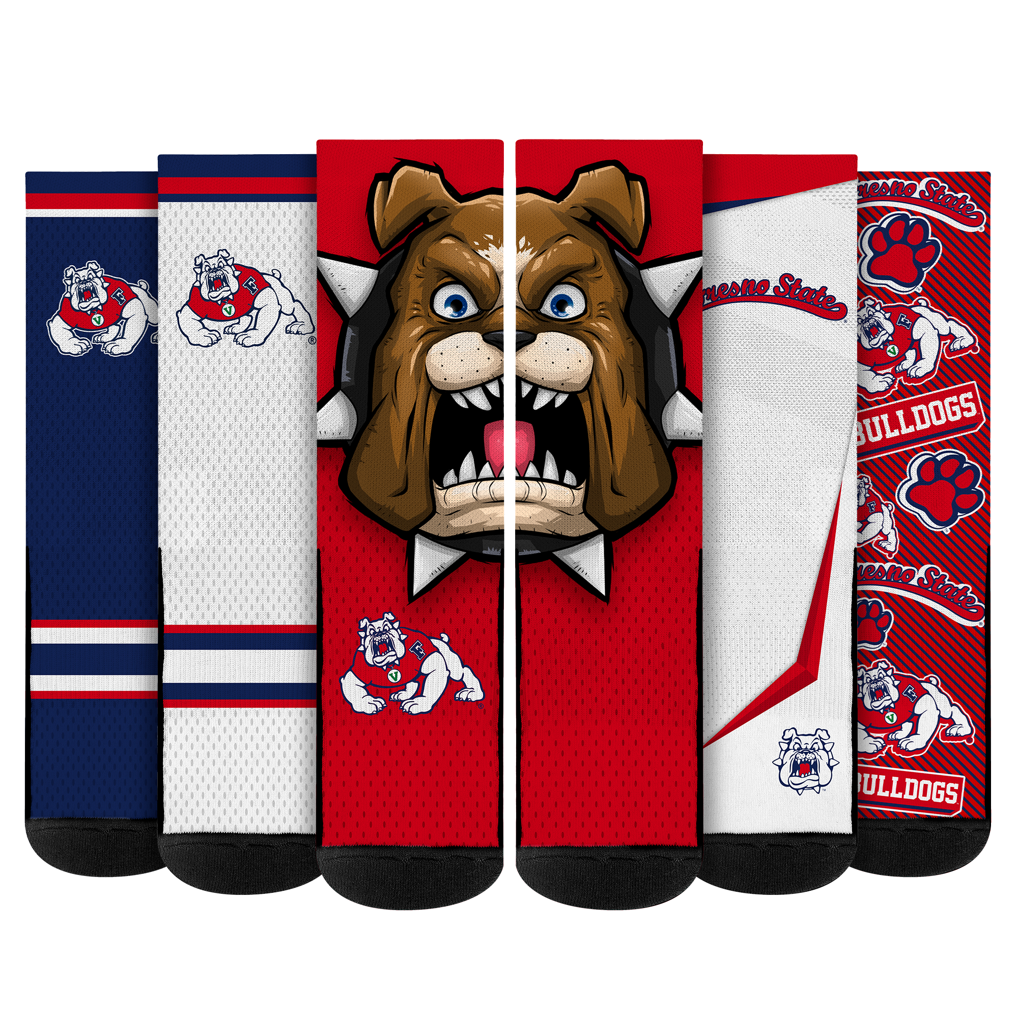 Fresno State Bulldogs - Super Fan Bundle 5-Pack | Rock 'Em Socks