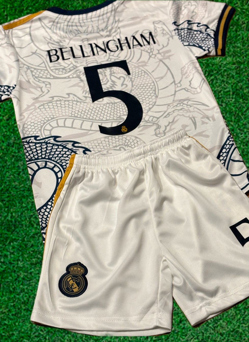 Bellingham Home Dragon Edition Kids Soccer Kit - Real Madrid 2 Piece Set 3