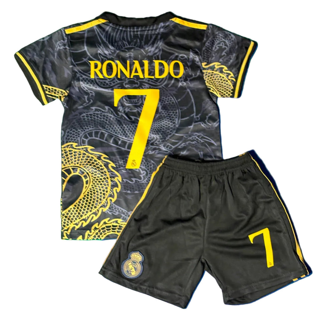 Ronaldo 7 Dragon Edition Real Madrid Exclusive 3rd Soccer Jersey Toddler/Youth Kids Kit 1