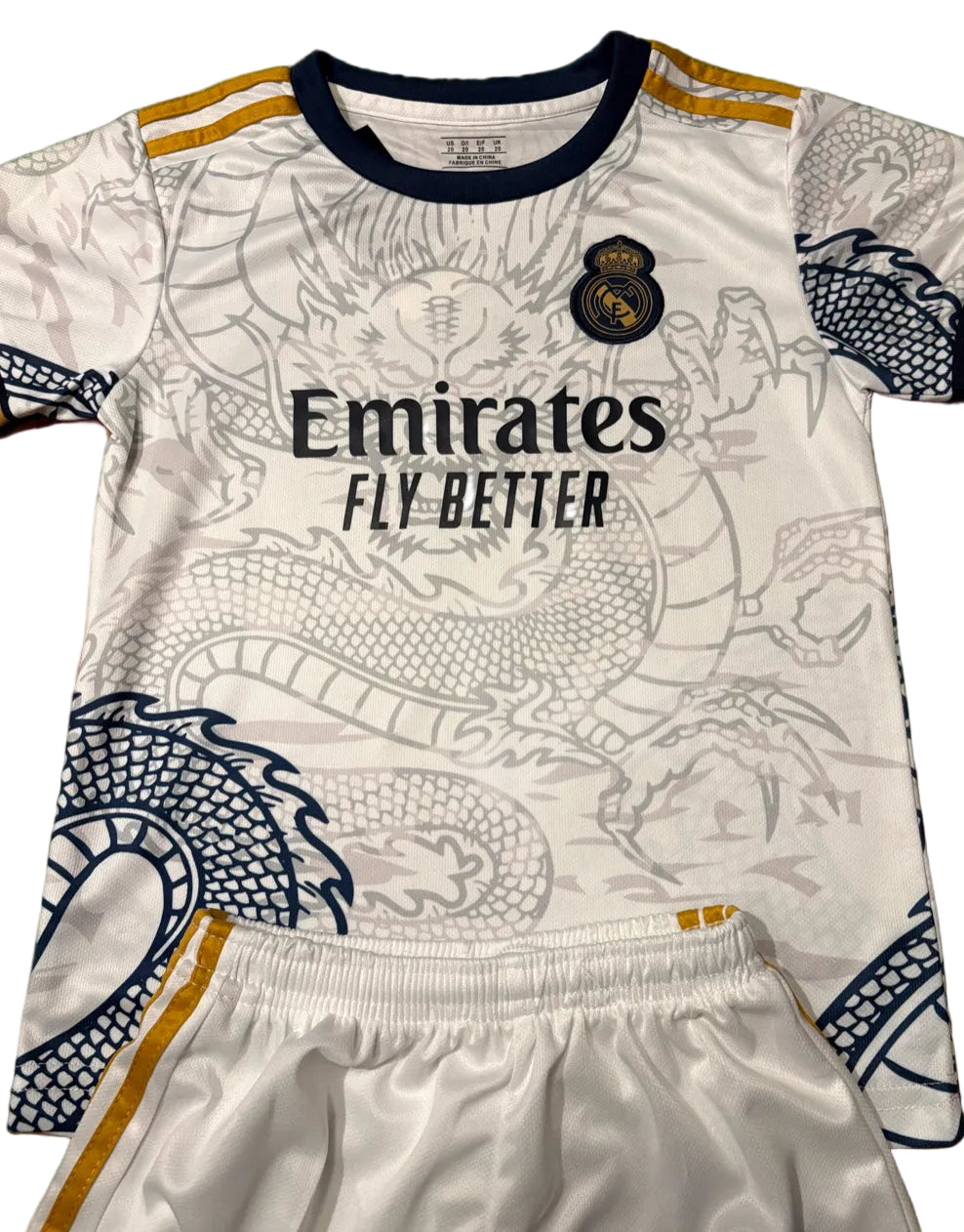 Bellingham Home Dragon Edition Kids Soccer Kit - Real Madrid 2 Piece Set 4