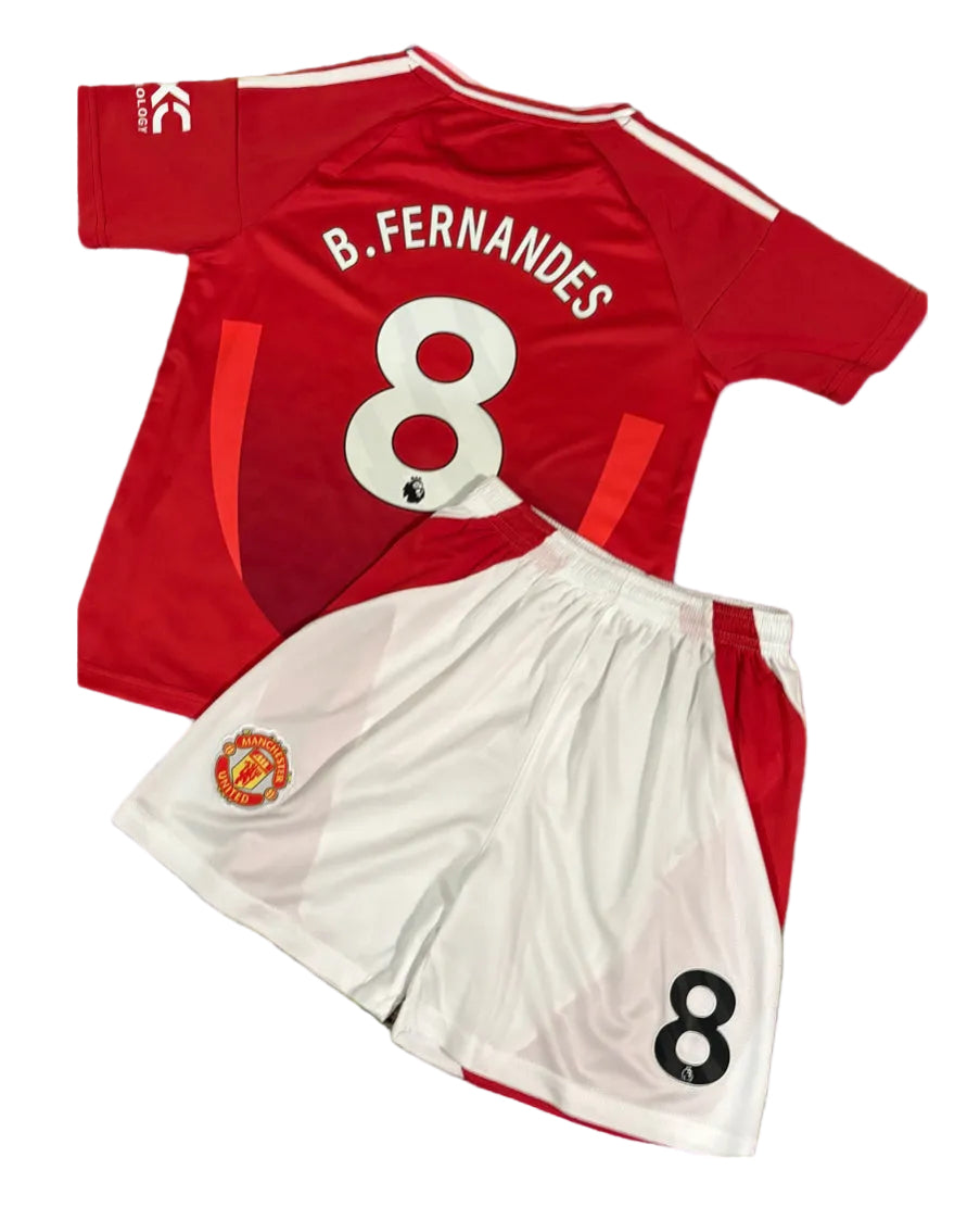 B Fernandes 8 Kids Toddler & Youth Man Soccer Jersey Kit 3