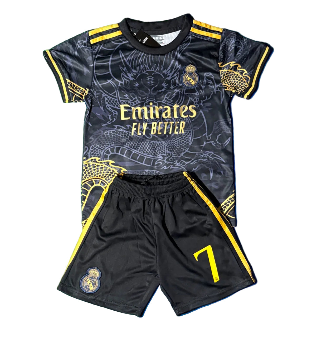 Ronaldo 7 Dragon Edition Real Madrid Exclusive 3rd Soccer Jersey Toddler/Youth Kids Kit 2