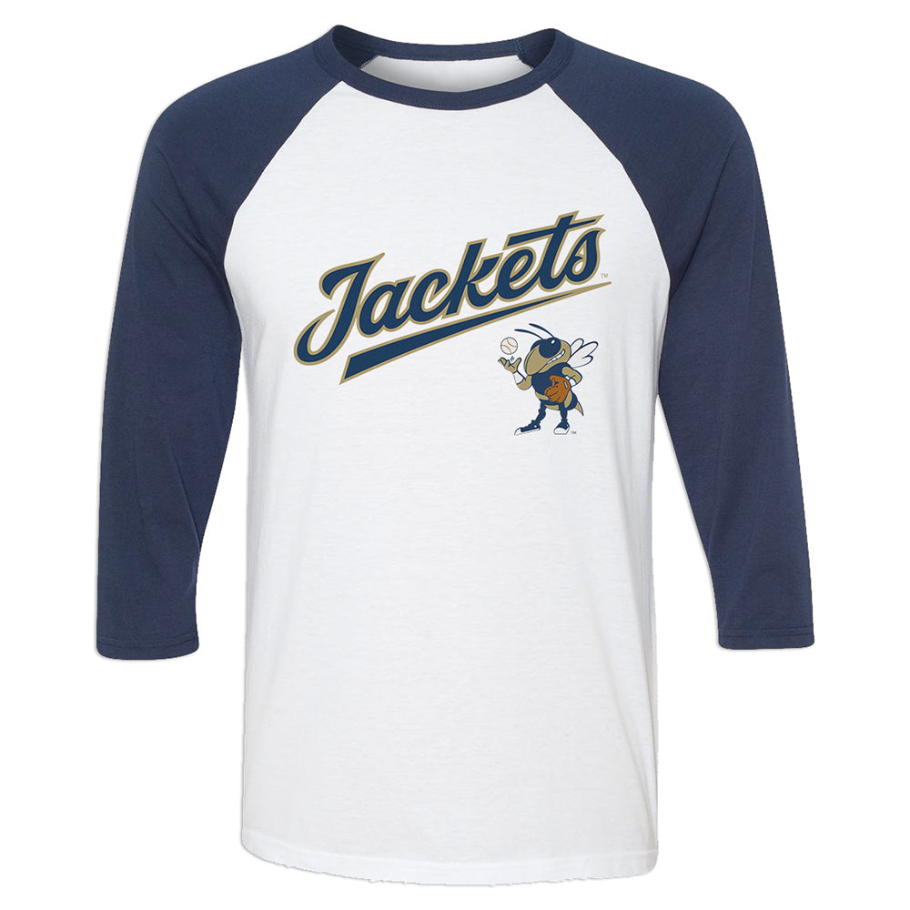 Georgia Tech Baseball Buzz 3/4-Sleeve Baseball T-Shirt | Section 103