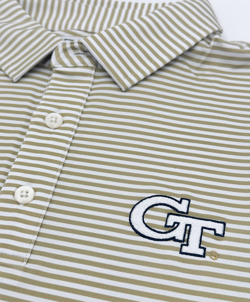 Georgia Tech Striped Performance Polo | Section 103 3