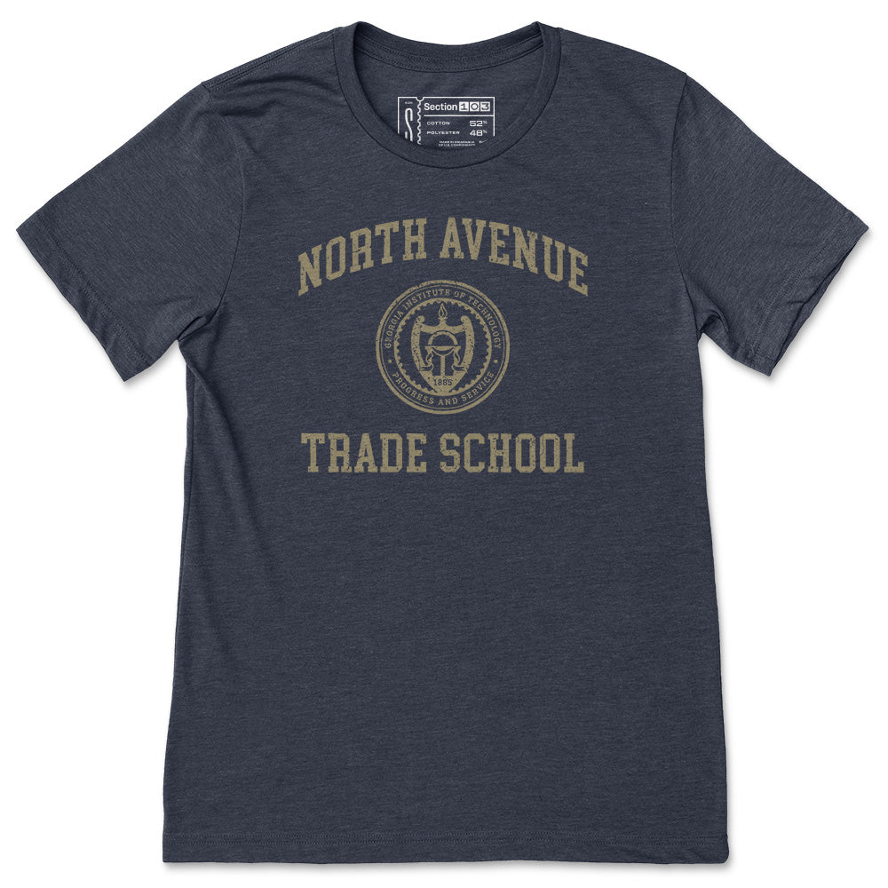 Georgia Tech North Avenue Trade School T-Shirt, Navy | Section 103