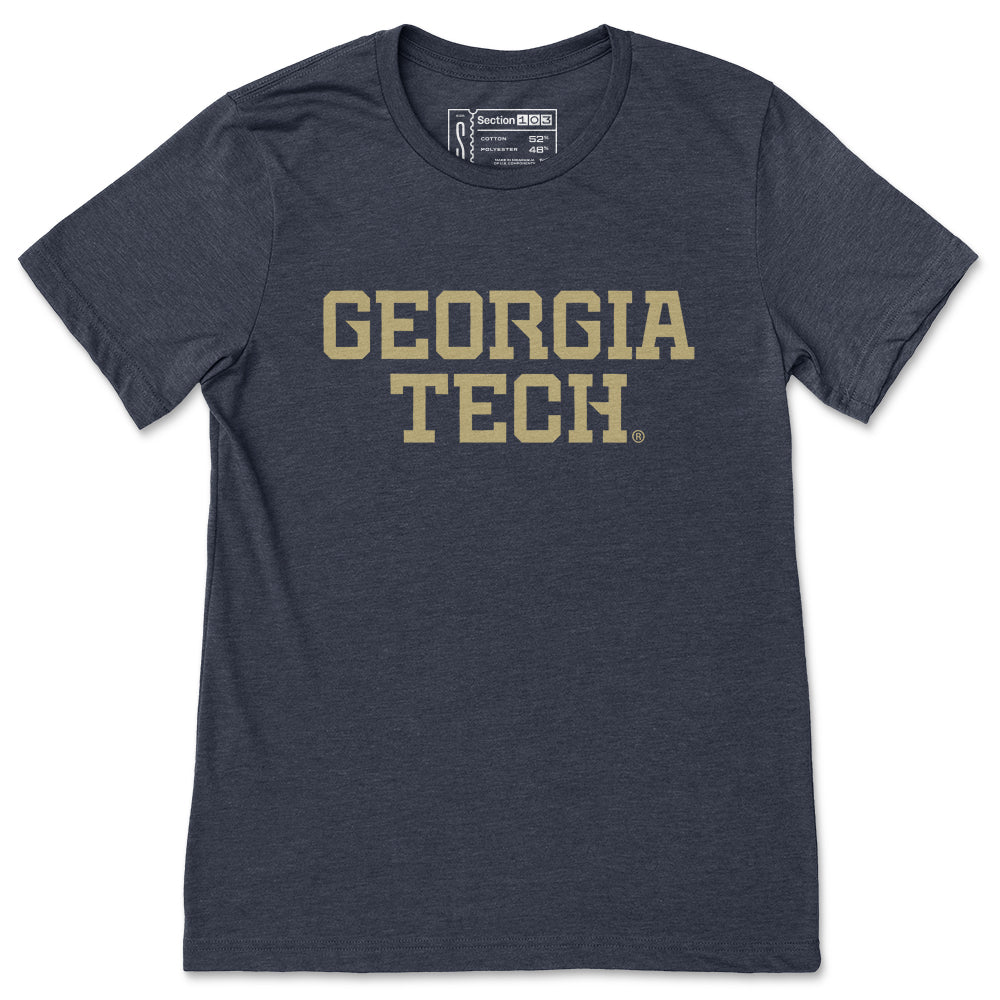 Georgia Tech Wordmark T-Shirt, Navy | Section 103