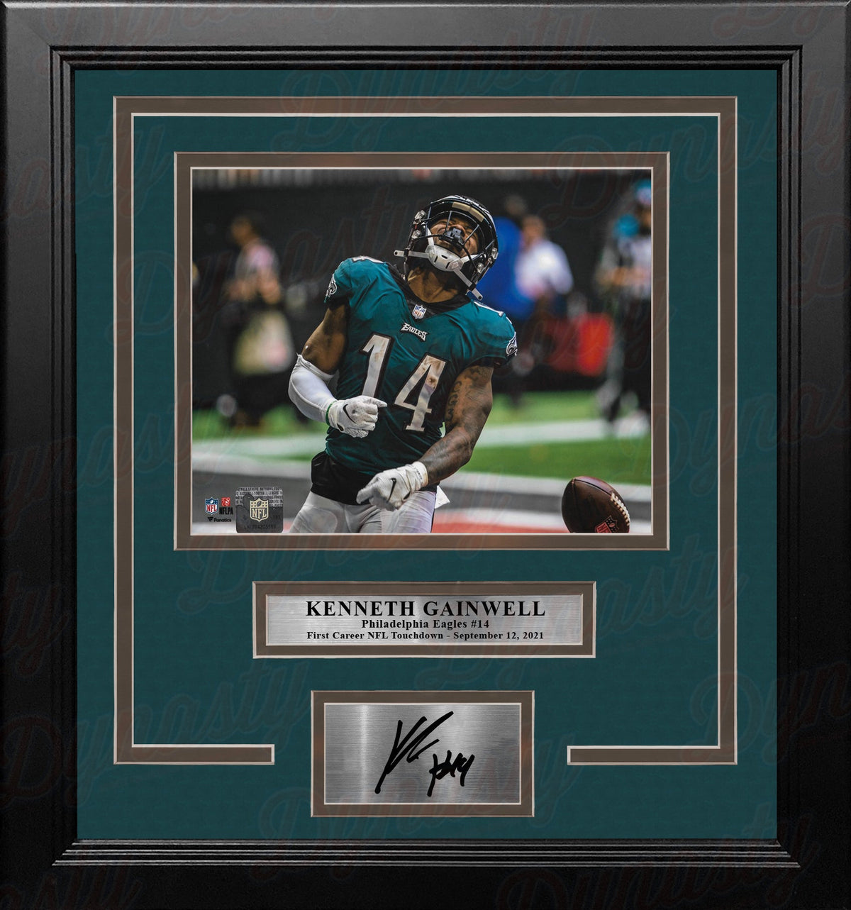 Kenneth Gainwell First NFL Touchdown Philadelphia Eagles 8x10 Framed Photo with Engraved Autograph 1