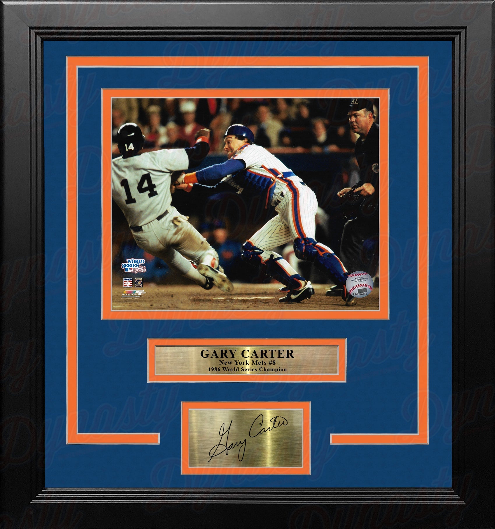 Gary Carter 1986 World Series New York Mets 8" x 10" Framed Baseball Photo with Engraved Autograph 1