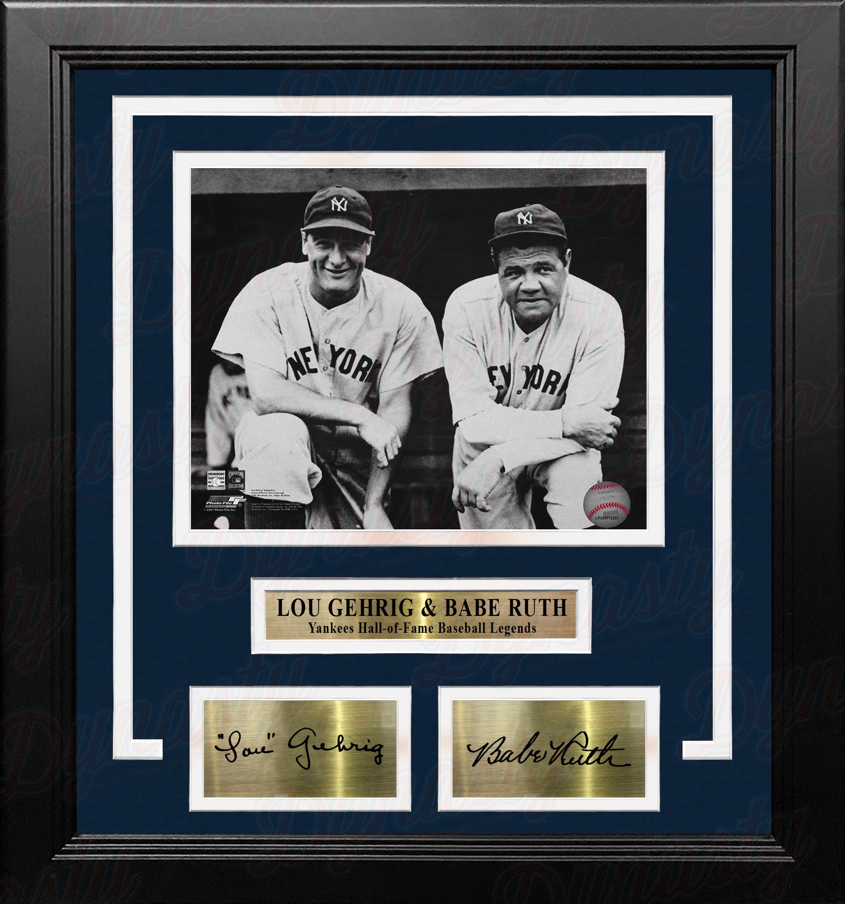 Lou Gehrig & Babe Ruth New York Yankees 8" x 10" Framed Baseball Photo with Engraved Autographs 2