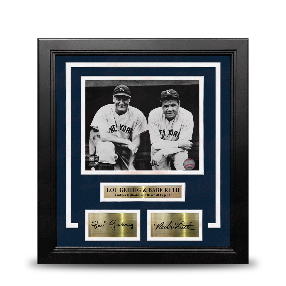 Lou Gehrig & Babe Ruth New York Yankees 8" x 10" Framed Baseball Photo with Engraved Autographs 1